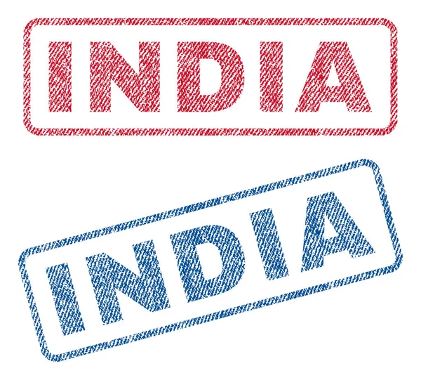 India Francobolli tessili — Vettoriale Stock