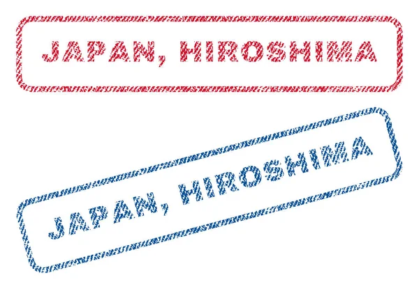 Japón Hiroshima Sellos textiles — Vector de stock