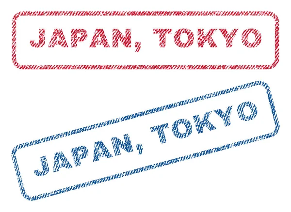 Japón Tokio Sellos textiles — Vector de stock