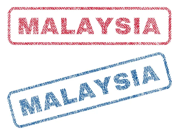 Malaysia textil frimärken — Stock vektor