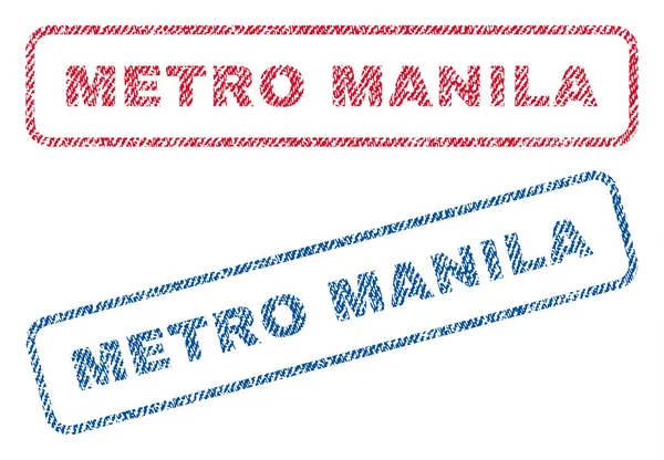 Francobolli tessili Metro Manila — Vettoriale Stock