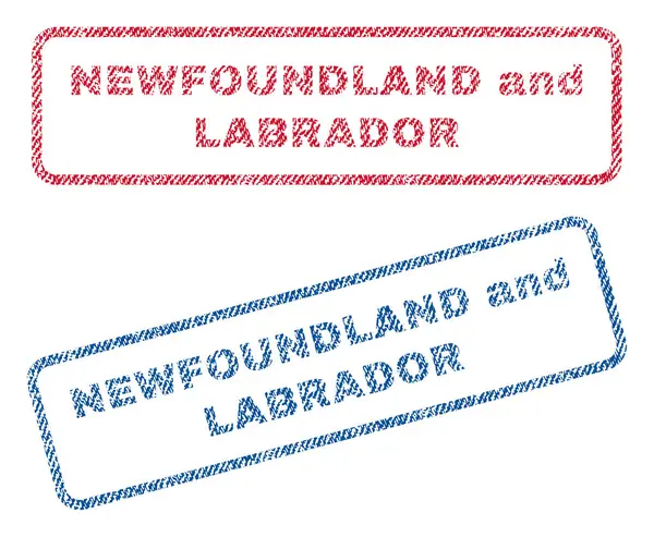 뉴펀들랜드와 래브라도 섬유 우표 — 스톡 벡터