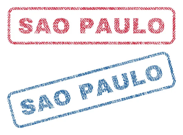 巴西圣保罗纺织邮票 — 图库矢量图片