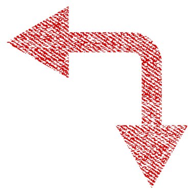 Bifurkasyon ok sol kumaş dokulu simgesi