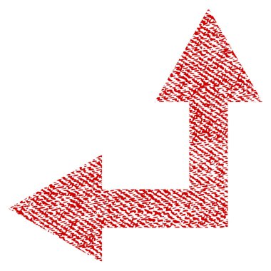 Bifurkasyon ok sol kadar kumaş dokulu simgesi