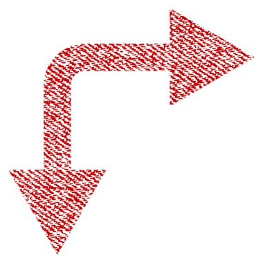 Simge çatallanma ok sağ aşağı kumaş dokulu