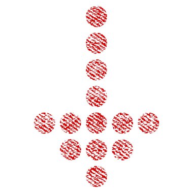 Noktalı ok aşağı kumaş dokulu simgesi