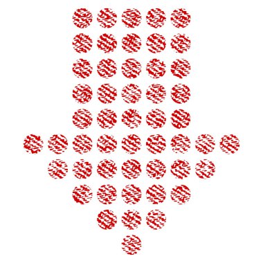 Noktalı ok aşağı kumaş dokulu simgesi