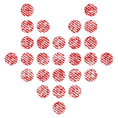 Noktalı ok aşağı kumaş dokulu simgesi