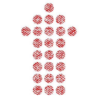 Kumaş yukarı noktalı ok simgesi dokulu