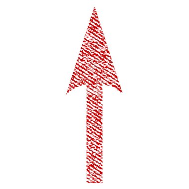 Kumaş yukarı keskin ok simgesi dokulu