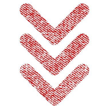 Kumaş dokulu simgesi aşağı ok ucu üçlü