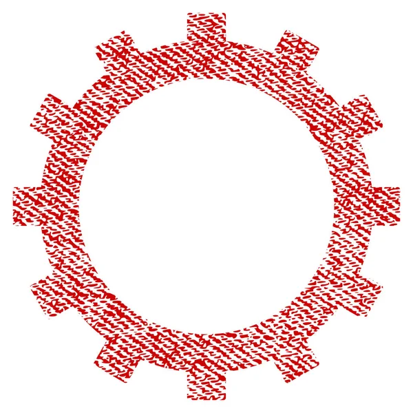 Icono texturizado de tela de engranaje — Vector de stock