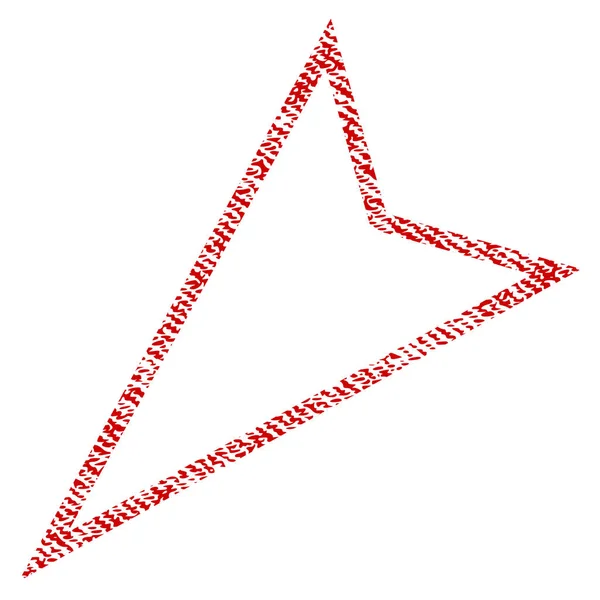 Ponteiro esquerdo para baixo tecido texturizado ícone —  Vetores de Stock