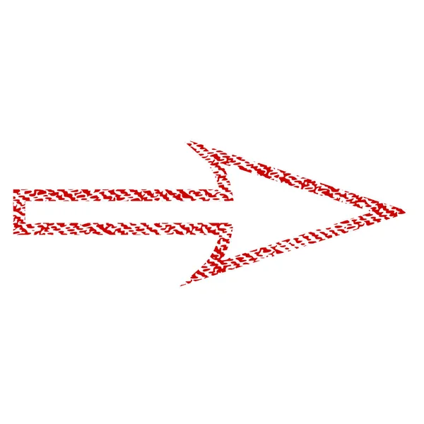 Icono de textura de tela derecha de flecha afilada — Vector de stock