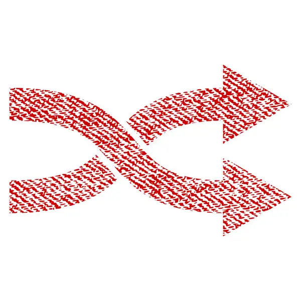 Shuffle pijlen juiste stof geweven pictogram — Stockvector