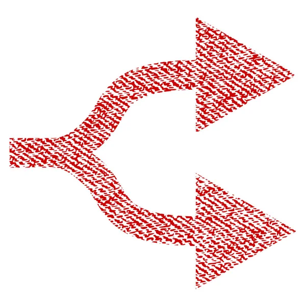 Dividir flechas derecha tela textura icono — Vector de stock
