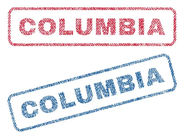 Carimbos têxteis Columbia — Vetor de Stock