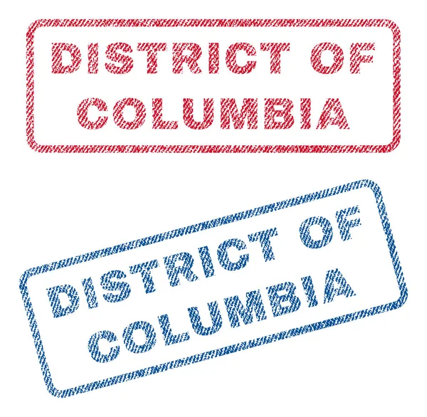 哥伦比亚特区纺织邮票 — 图库矢量图片