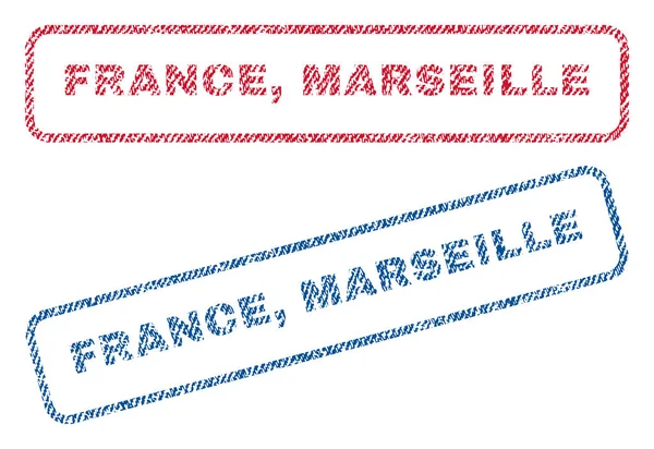 France Marseille Textile Stamps — ストックベクタ