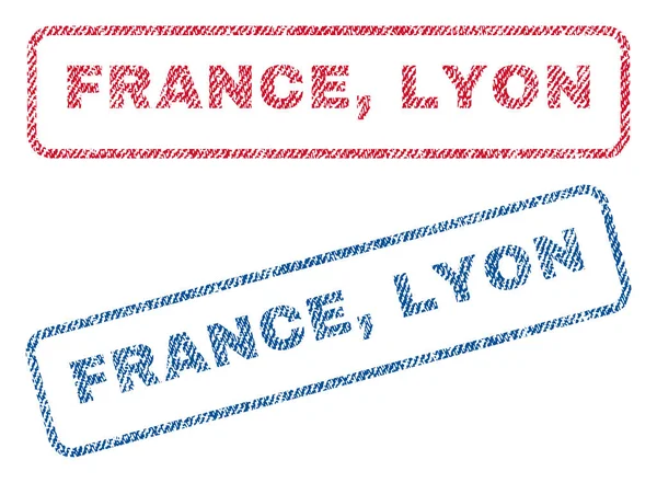 France Lyon Textile Stamps — ストックベクタ