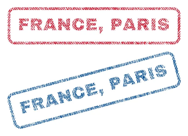 Francia París Sellos textiles — Vector de stock