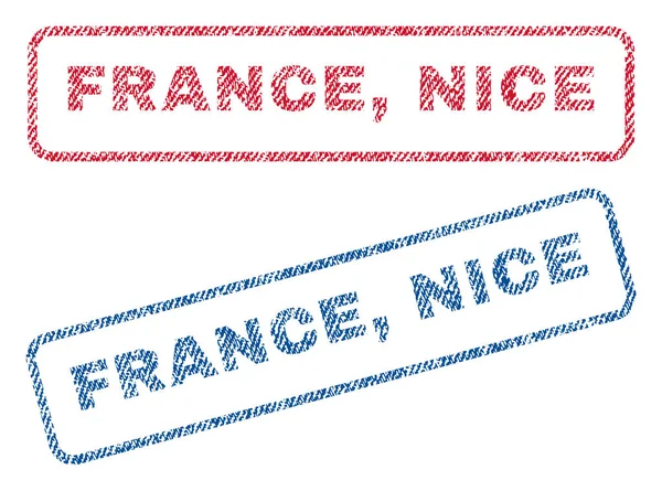 France Beaux timbres textiles — Image vectorielle