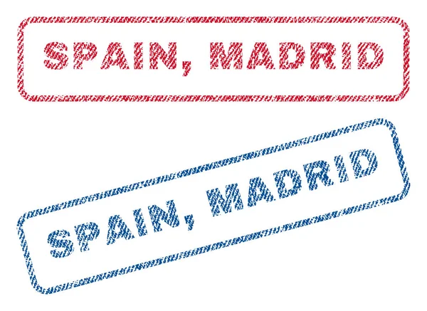 Spanyolország Madrid textil bélyegek — Stock Vector