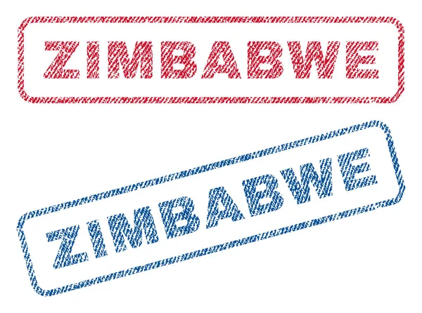 Zimbabwe textile Briefmarken — Stockvektor