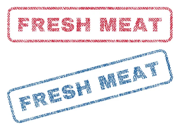 Färskt kött textil frimärken — Stock vektor