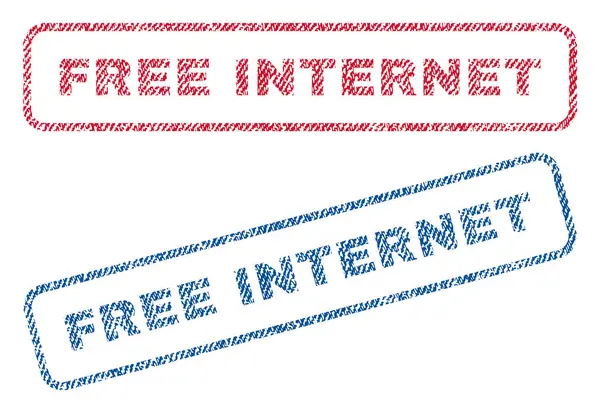 Francobolli tessili Internet gratis — Vettoriale Stock