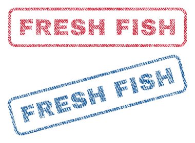 Taze balık Tekstil pullar