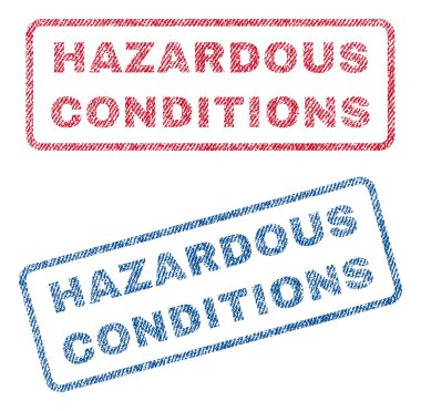 Tehlikeli koşullar Tekstil pullar