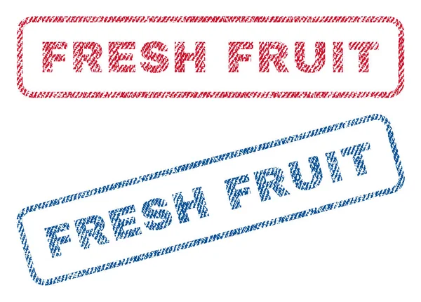 Φρέσκα φρούτα κλωστοϋφαντουργικών γραμματόσημα — Διανυσματικό Αρχείο