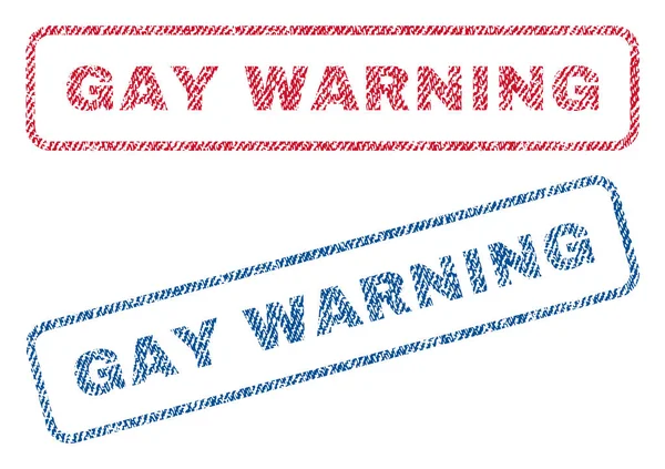 Eşcinsel uyarı Tekstil pullar — Stok Vektör
