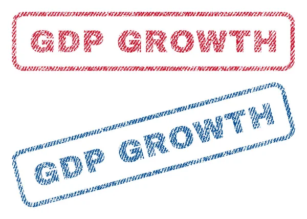 GDP növekedési textil bélyegek — Stock Vector