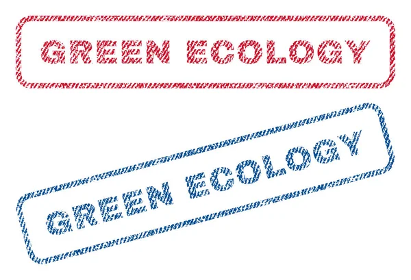 Grüne Ökologie Textilstempel — Stockvektor