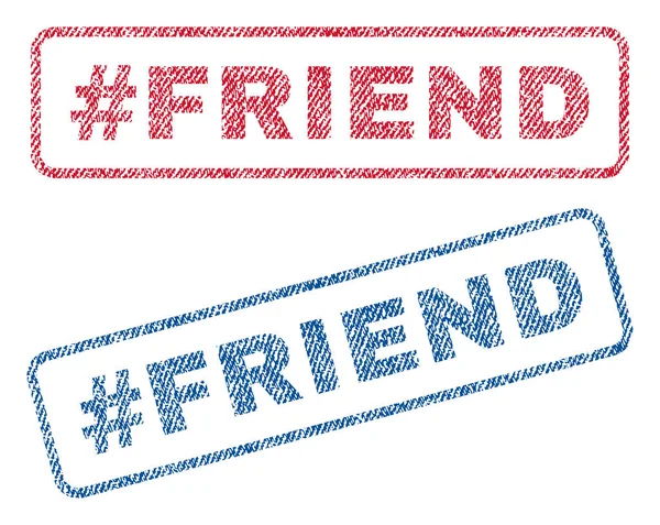 Hashtag Friend Textile Stamps — Stock Vector