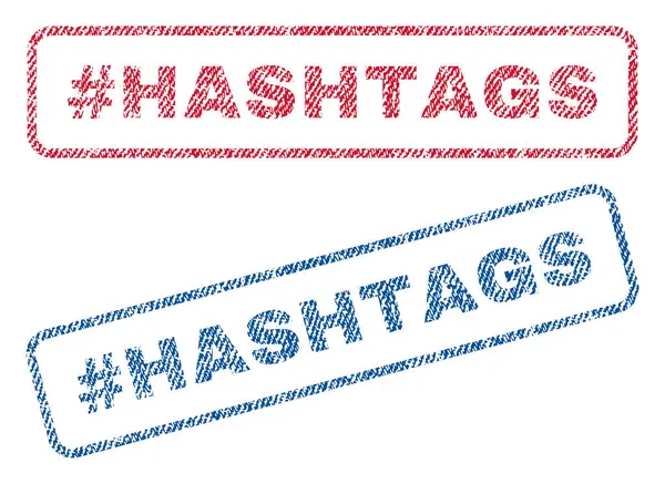 Hashtag Hashtags textil frimärken — Stock vektor