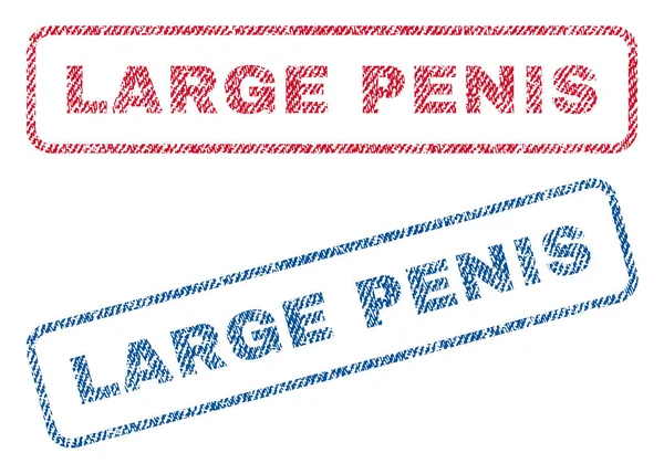 Large Penis Textile Stamps — Stock vektor