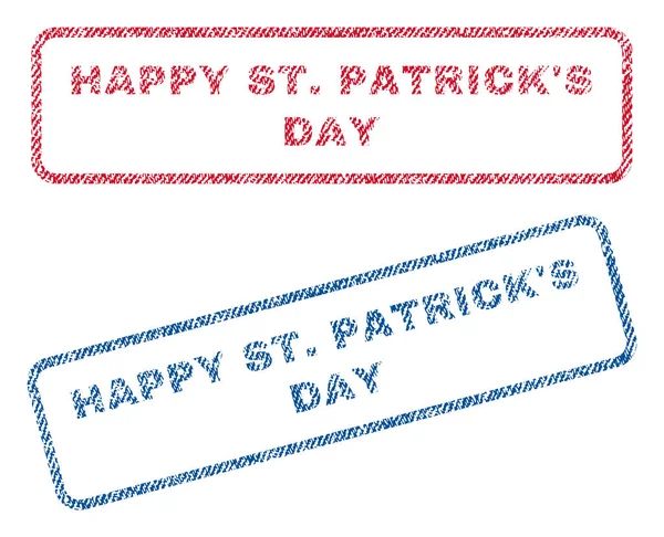 幸せな St.Patricks 日テキスタイル スタンプ — ストックベクタ