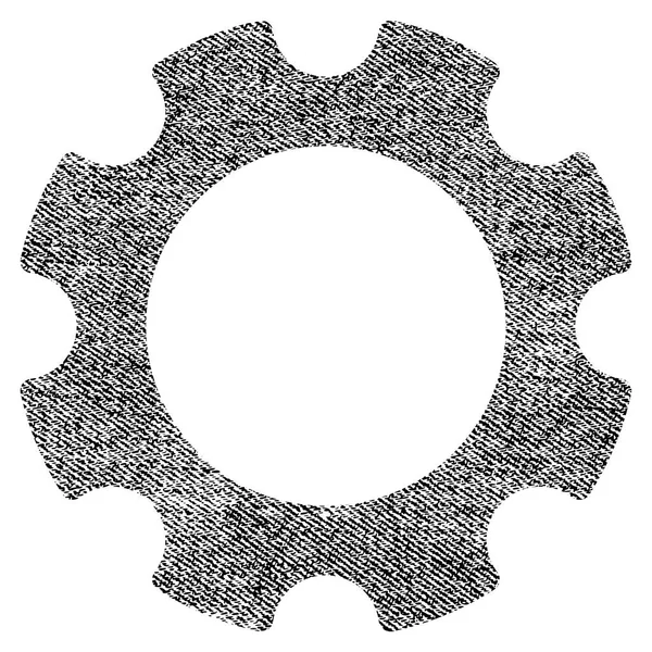 Gear Fabric Textured Icon — Stock Vector