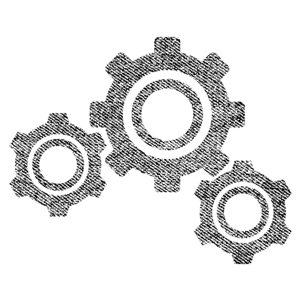Engrenagens de tecido texturizado ícone — Vetor de Stock