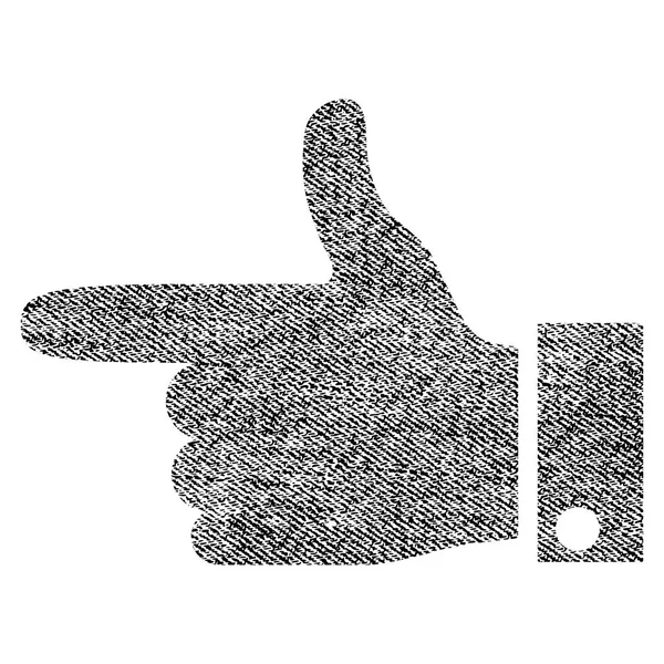 Pointeur main gauche tissu Icône texturée — Image vectorielle