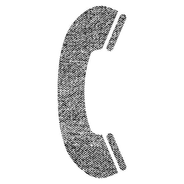 Icono texturizado de tela del receptor del teléfono — Vector de stock