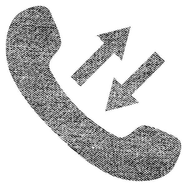 Telefon sprechender Stoff strukturierte Ikone — Stockvektor