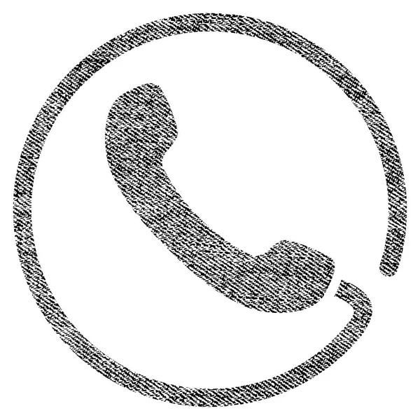 Icône texturée de tissu de téléphone — Image vectorielle