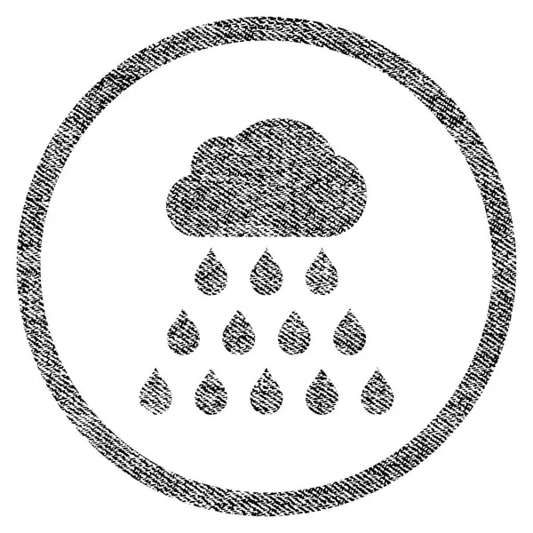 Icône texturée de tissu de nuage de pluie — Image vectorielle