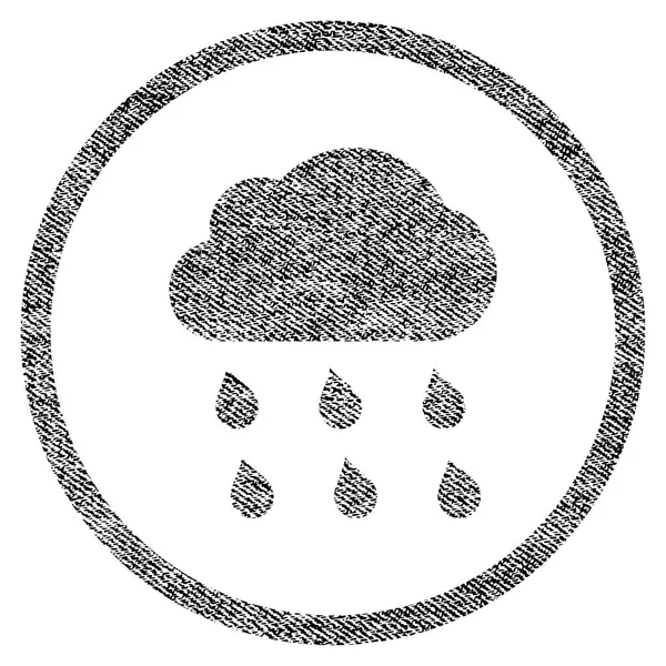 Icono texturizado de tela de nube de lluvia — Vector de stock