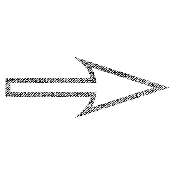 Freccia affilata destra tessuto icona strutturata — Vettoriale Stock